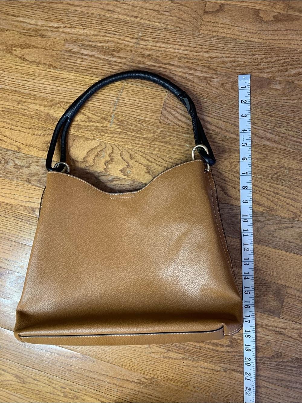 Parfois Tan & Black Two-Tone Faux Leather Tote Bag - Picture 12 of 15